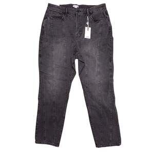 Good American Jeans Womens 18 Black Seamed Good Classic Distress High Rise NWT